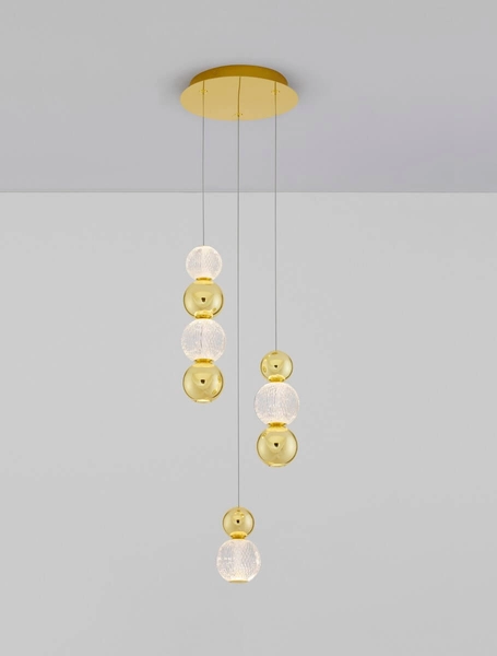 Salonowa lampa wisząca Ponce kaskada nad stół LED 18W 3200K złota