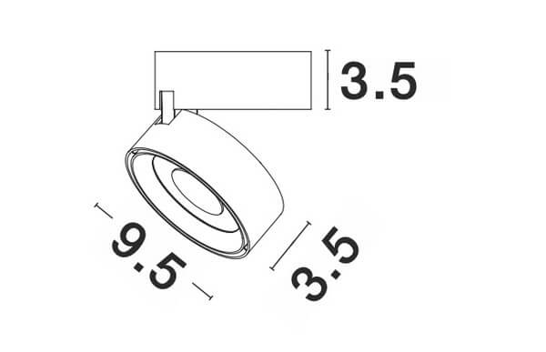 Minimalistyczny spot sufitowy ALBACETE LE61358 LED 20W 3000K czarny złoty