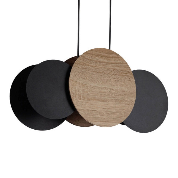 Zwisająca lampa do kuchni Tola 41093 Sigma okręgi beżowa czarna