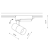 Lampa tuba do szyny 1-fazowej Profile Tinos 10381 Nowodvorski LED 7W 3000K punktowa