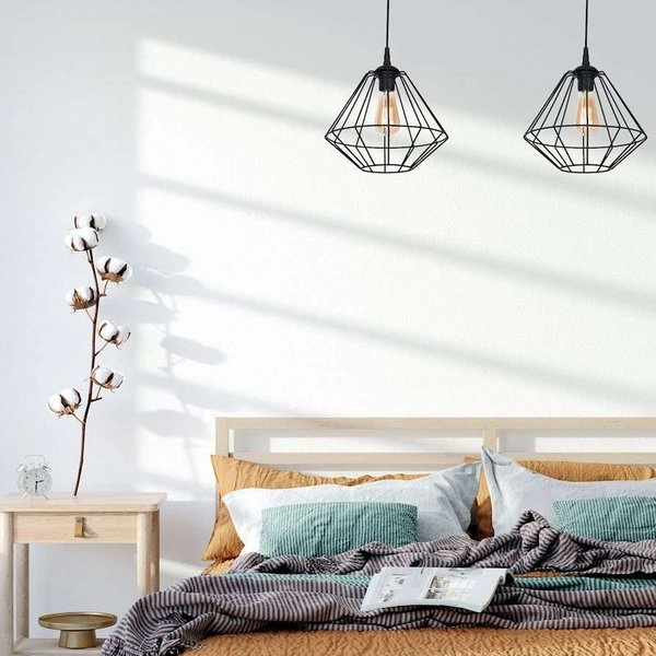 LAMPA wisząca COLIN MLP4789 Milagro metalowa OPRAWA druciana klatka ZWIS industrialny czarny