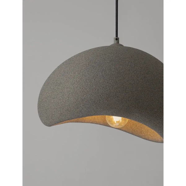 Wisząca lampa do salonu PALINZA LE45319 kopuła z żywicy szara