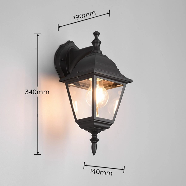 Metalowa lampa ścienna Livenza 205767132 IP44 latarnia czarny