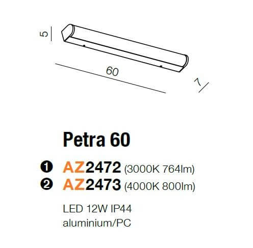 Nowoczesna lampa ścienna Petra LED 12W 3000K nad lustro chrom
