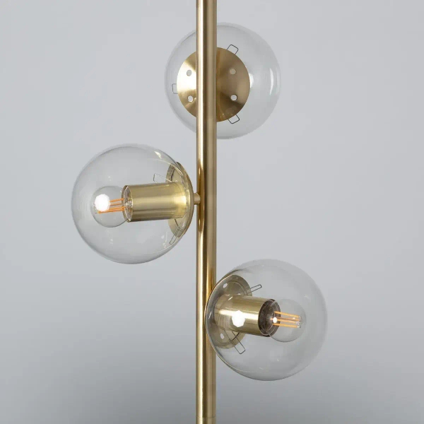 Podłogowa lampa Milano ABR-LSP-3XE27 Abruzzo kule złoty przezroczysty