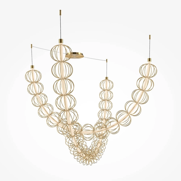 Kulista lampa wisząca Golden Cage MOD216PL-L55G3K Maytoni LED 107W 3000K złota