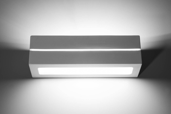 Kinkiet LAMPA ścienna SL.0231 ceramiczna OPRAWA prostokątna belka przyścienna biała