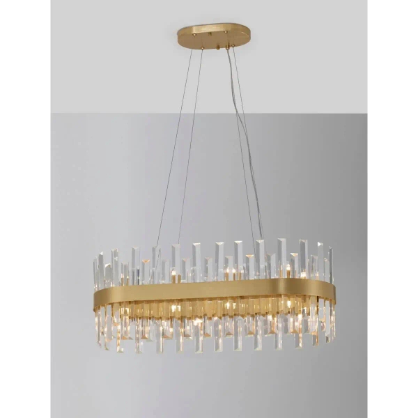 Glamour lampa wisząca CHOLULA LE42909 do pokoju kryształ złota