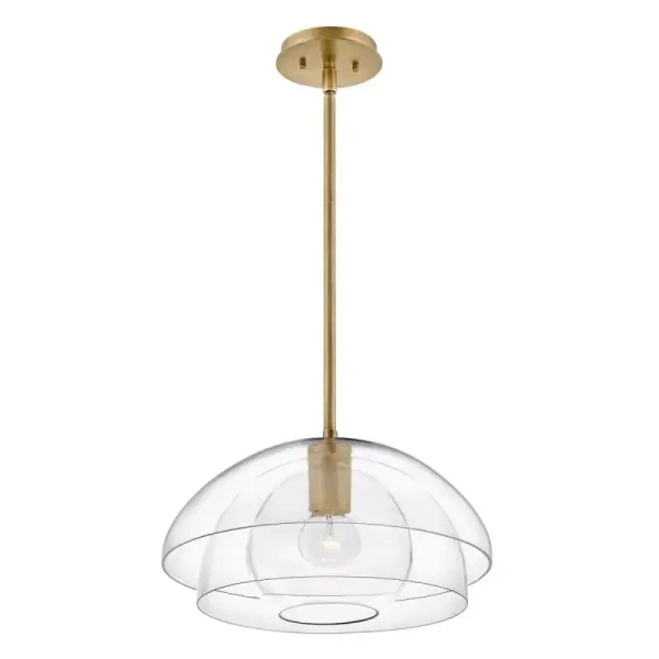 Lampa wisząca szklana LOTUS QN-LOTUS-P-HBR kopuła mosiądz przezroczysta