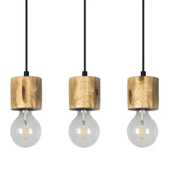 Rustykalna LAMPA wisząca PINO 71689304 Spotlight drewniana OPRAWA ekologiczny ZWIS na listwie sosna bejcowana czarny