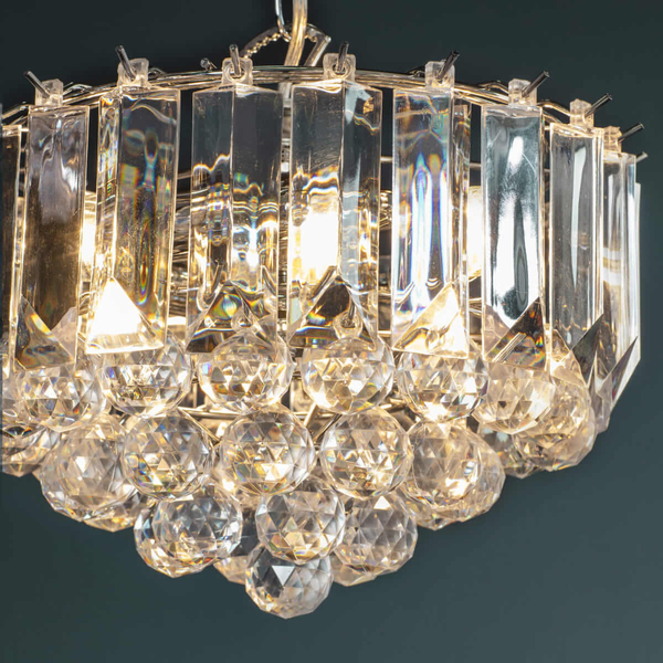 Salonowa lampa wisząca Fargo FARGO-12CH Endon glamour chrom przezroczysta