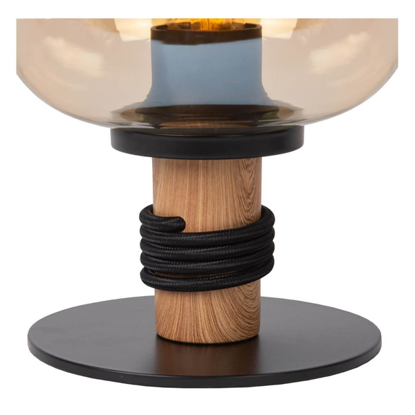 Stołowa lampka Ilona 45508/01/62 szklana czarny bursztynowy