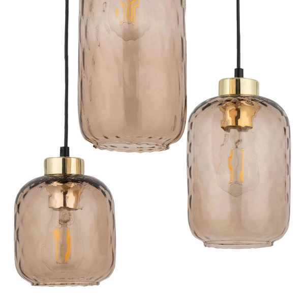 Loftowa lampa wisząca Pescara 4576 TK Lighting szkło złoty bursztynowy czarny
