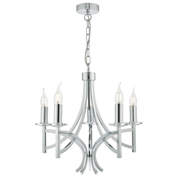 Świecznikowy żyrandol Lyon LYO0550 Dar Lighting na łańcuchu chrom