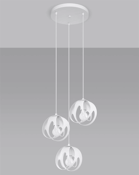 Industrialna lampa wisząca SL.1084 loftowa nad łóżko biała