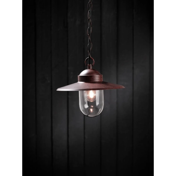 Zewnętrzna lampa wisząca Luxembourg 72805009 IP33 na łańcuchu rdzawy