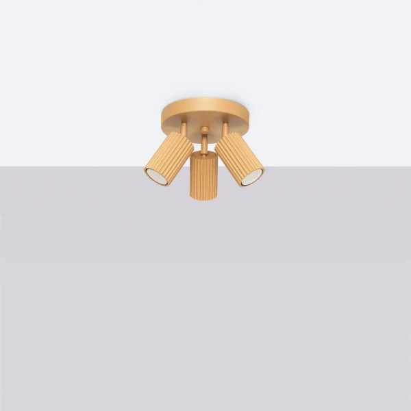 Potrójna lampa sufitowa KARBON SL.1563 z regulacją tubki złote