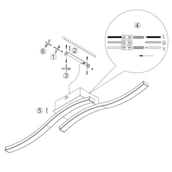 Nowoczesna lampa sufitowa Route ledowa 10W 3000K czarne wstęgi