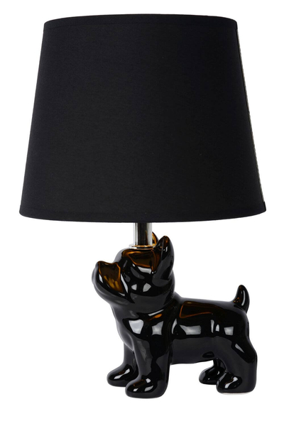 Biurkowa lampka Sir Winston 13533/81/30 Lucide pies dog buldog klosz czarny