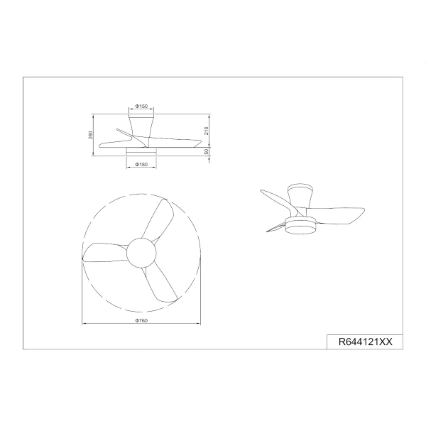 Sufitowy lampowentylator RANDERS R64412132 LED 20W 2700-6000K czarny