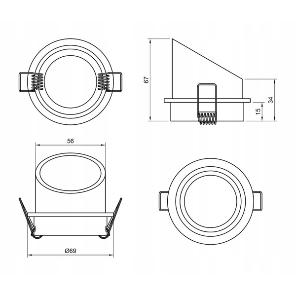 Sufitowa lampa metalowa CGOPSUFRUR do pokoju biała złota