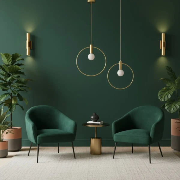 Pierścieniowa lampa wisząca BELLA DP0001A-400R do sypialni złota