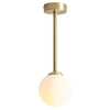 Przysufitowa lampa sufitowa PINNE 1080PL_G40_S kula szklana biała złota