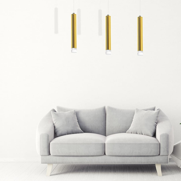 LAMPA wisząca GOLDIE ML5714 Milagro metalowa OPRAWA zwis LED 15W 4000K tuby na listwie złote