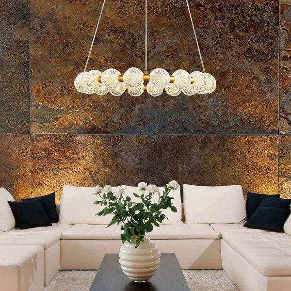 Okrągła wisząca lampa Diamond LP-2202/18P GD Light Prsetige szklana złota