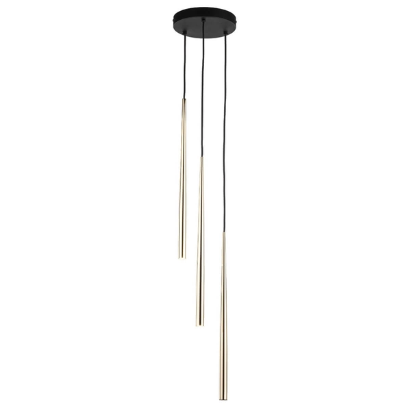 Kaskadowa lampa wisząca Piano 10117 rurka tuby złota czarna