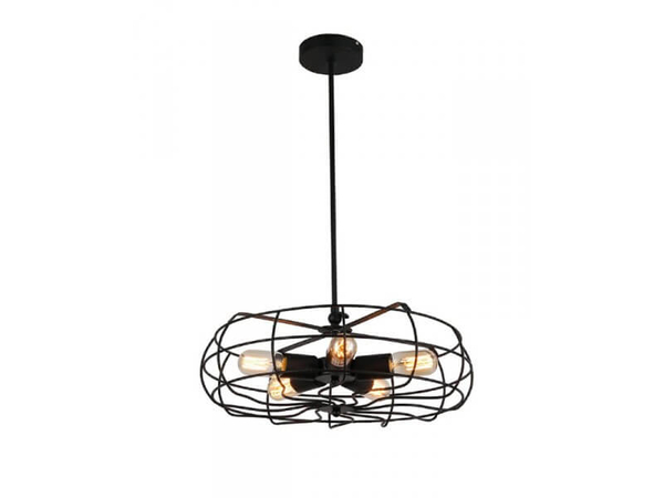 Industrialna lampa wisząca Fan do przedpokoju czarna
