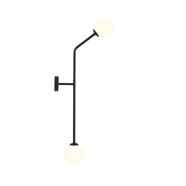 Lampa ścienna loft PURE 1064D1_2 modernistyczny szklane kule białe czarne