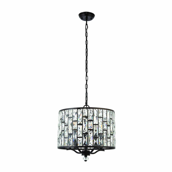 Kryształowa lampa wisząca Belle 69390 Endon glamour czarna przezroczysta