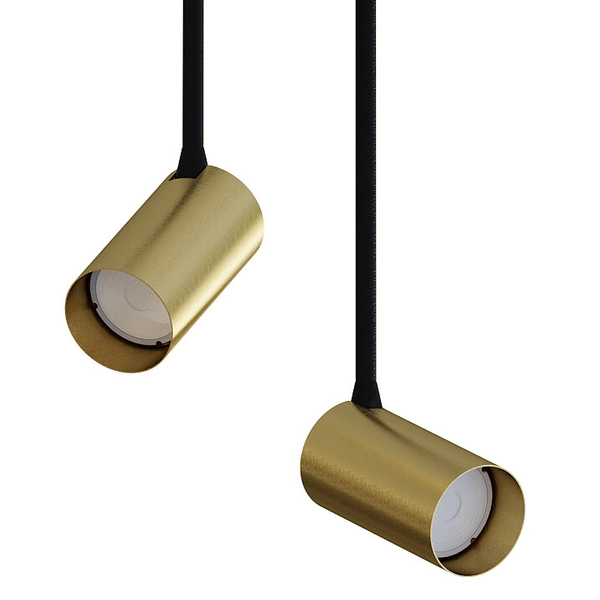 Natynkowa lampa 2-punktowa Mono 7733 do jadalni czarna złota