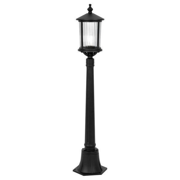 Stojąca lampa ogrodowa Miami K-8222 IP44 latarnia metalowa szklana czarna