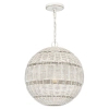 Kulista lampa wisząca Lindendale QZ-LINDENDALE-P-AWH okrągła rattan biały