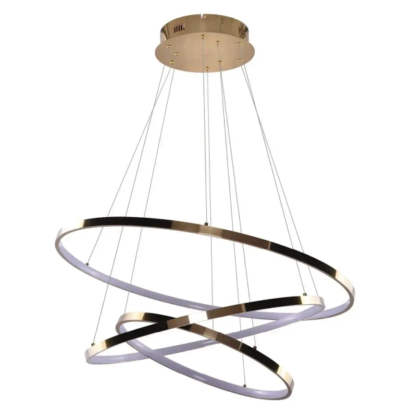 Nowoczesna lampa wisząca Wheel LED 80W 3000K metalowa złota