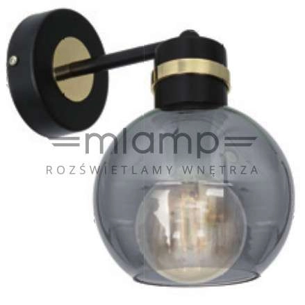 Ścienna LAMPA industrialna OMEGA MLP6528 Milagro szklana OPRAWA okrągły kinkiet loft czarny przezroczysty