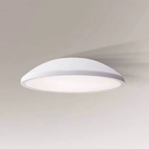 Plafon Wanto 7160 Shilo połyskujący natynkowy okrągły szklany biały