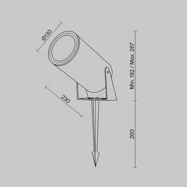 Regulowana lampa gruntowa Bern O050FL-L30W3K LED 30W 3000K IP65 biały