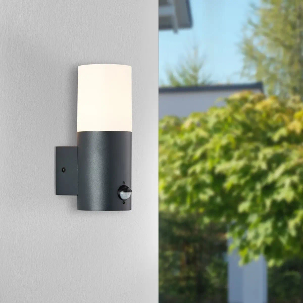 Lampa elewacyjna z czujnikiem ruchu Aberdeen 96417/63 IP44 antracyt biały