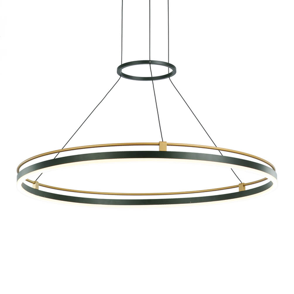 Okrągła lampa zwis Merlot PND-54638R-28W-3K-BK-GD Italux LED 28W 3000K złoty czarny