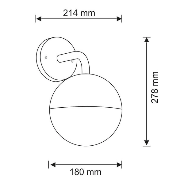 Elewacyjna lampa zewnętrzna ULSA 311610 Polux ścienna ogrodowa kula IP44 czarna biała