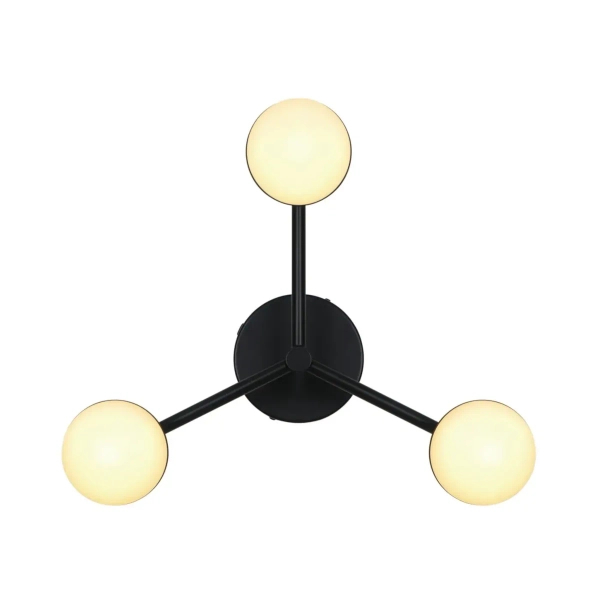 Szklana lampa wisząca kule Contina 2512096003 potrójna czarny