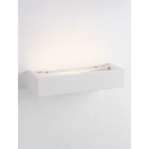 Prostokątna lampa ścienna z gipsu FILANSO LE45578 podłużna biała