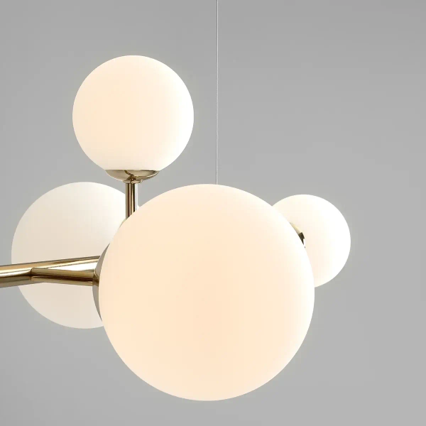 Modernistyczna lampa DIONE 1092K30 Aldex wisząca nad stół złota