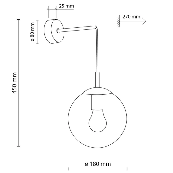 Kinkiet ścienny do gabinetu Esme 5389 bańka bursztynowy czarny
