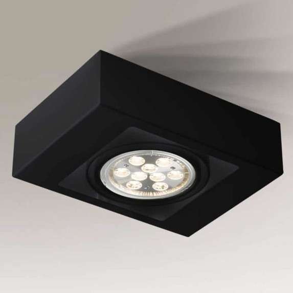 Spot LAMPA sufitowa KOGA 1152 Shilo natynkowa OPRAWA prostokątna metalowa do łazienki czarna