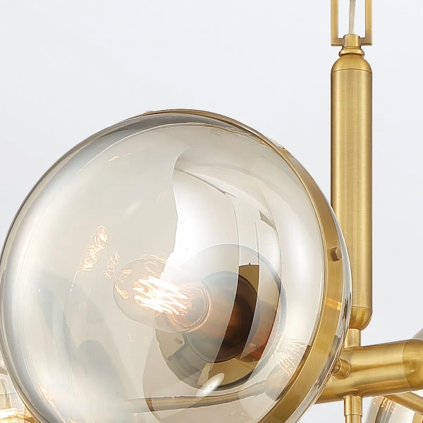 Lampa wisząca Nottingham QN-NOTTINGHAM-5P-AB retro złoty przezroczysty