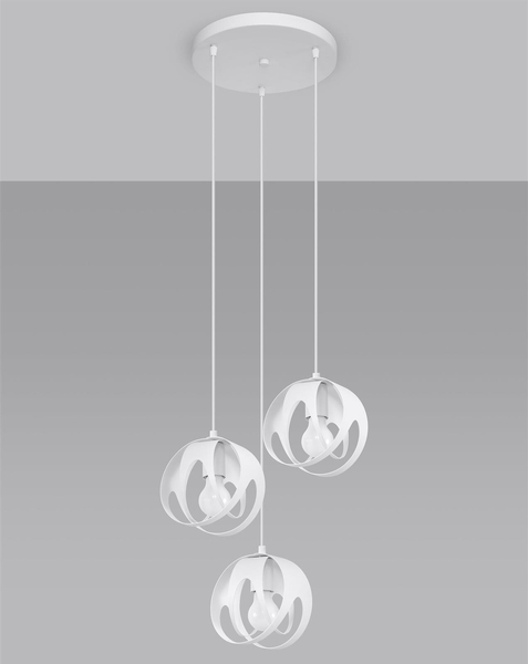 Industrialna lampa wisząca SL.1084 loftowa nad łóżko biała